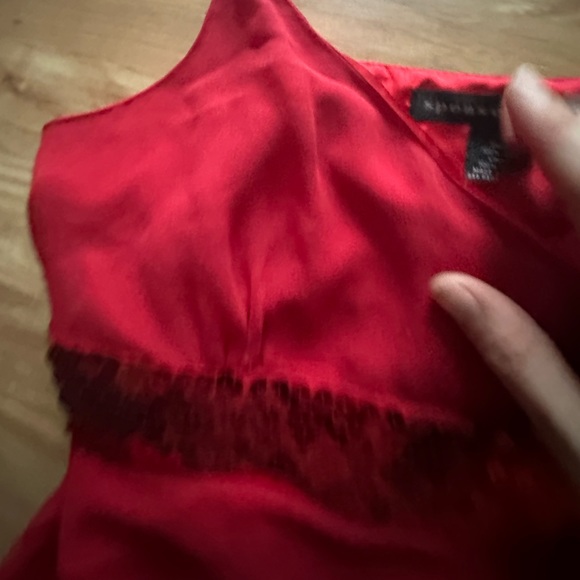 Women’s red vintage sparkly holiday top/cami - Picture 3 of 6